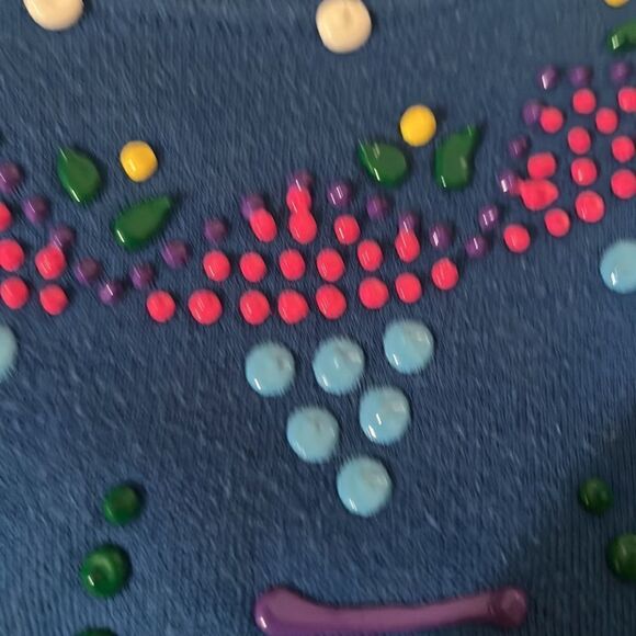 Victoria Wells Original Hand Painted Blue Hanukkah Sweatshirt Size L - Picture 5 of 5